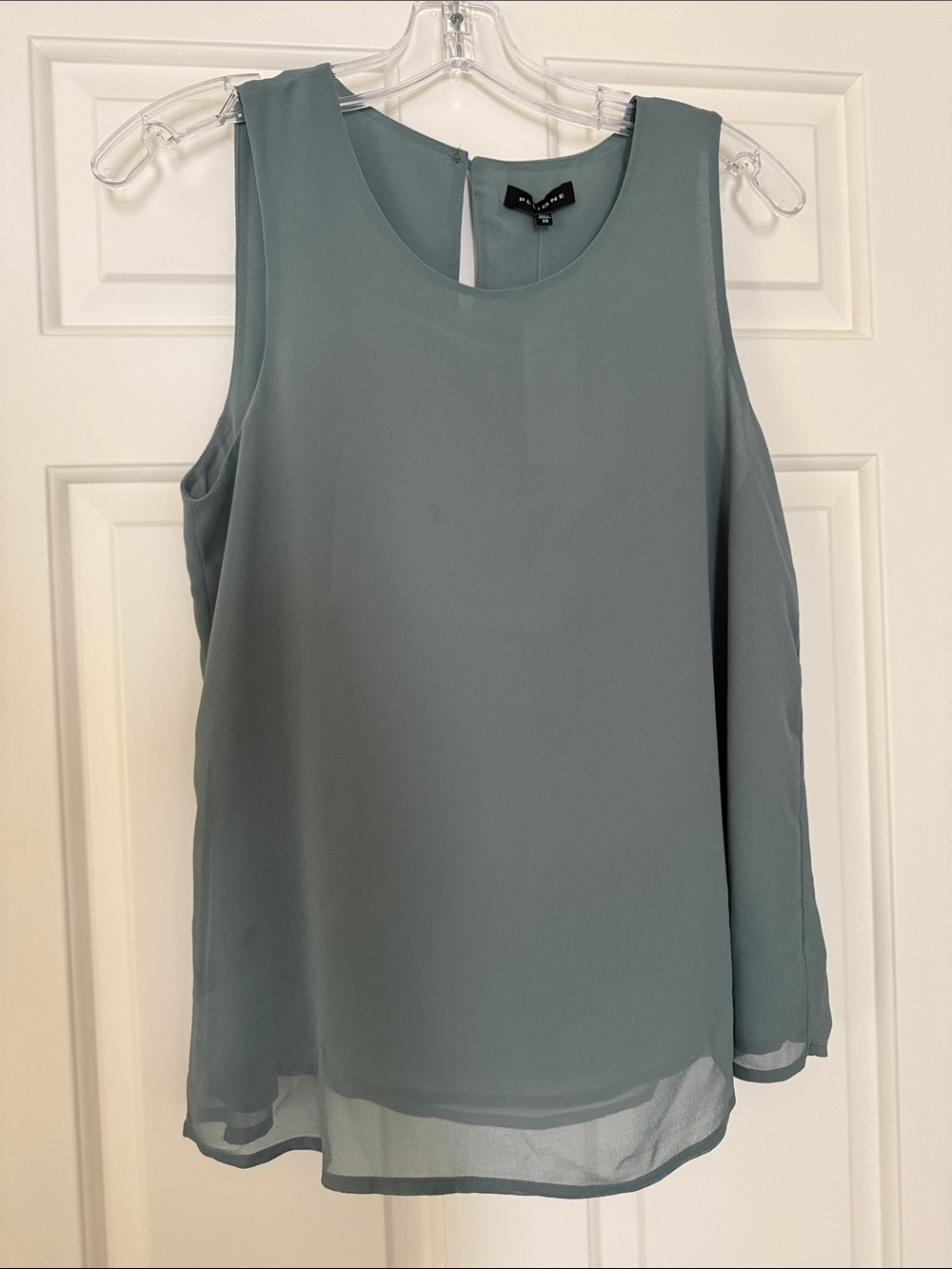 Pleione Sleeveless Chiffon Blouse in Dusty Teal